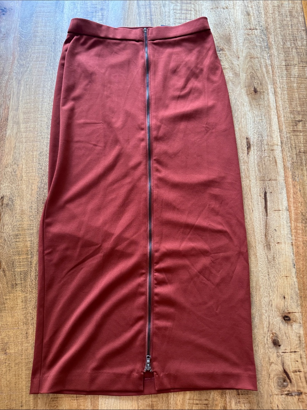 Kenneth Cole Burnt Orange Rust Russet Zip-Front Pencil Skirt NEW NWT SZ 8 / med